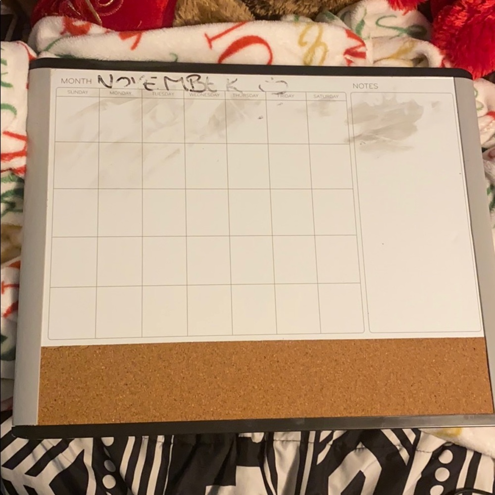 Dry erase board calendar